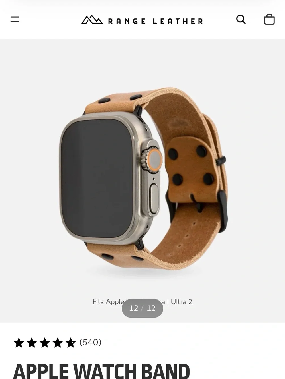 Range Leather Co. Full Grain Leather Apple Watch Band - 42/44mm NIB